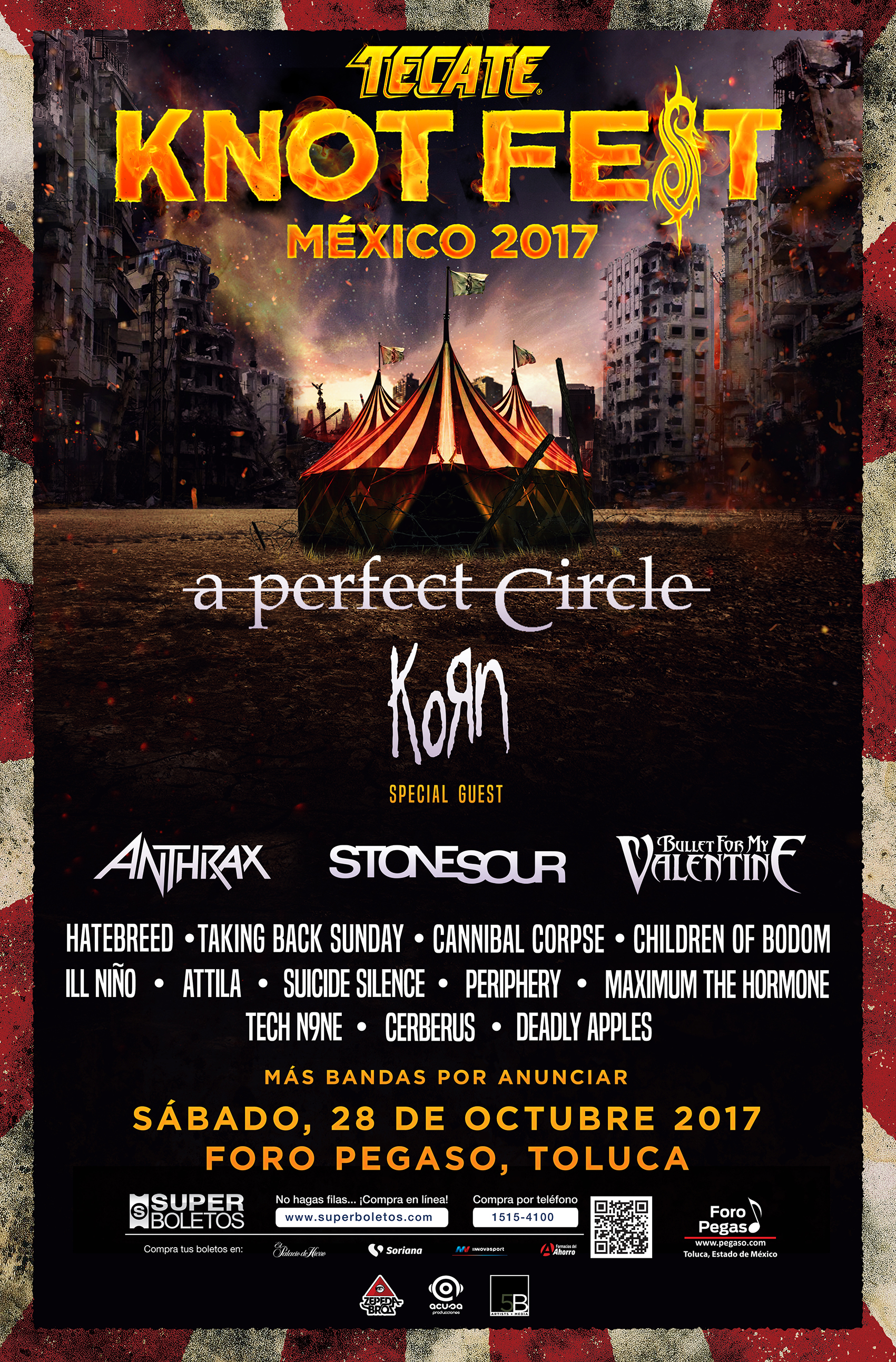 Anuncian el cartel de Knotfest Mexico 2017