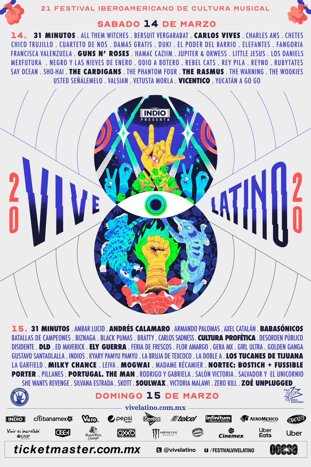 Anuncian bandas por día del Vive Latino 2020